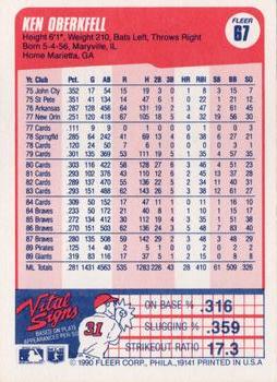 Ken Oberkfell  baseball card collectible - Main Image 2