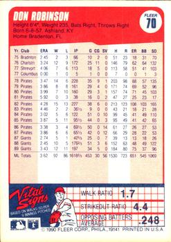 Don Robinson  baseball card collectible - Main Image 2