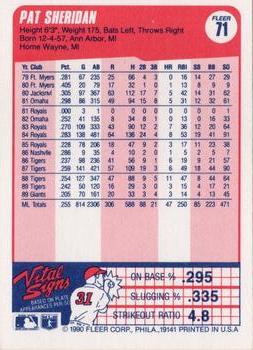 Pat Sheridan  baseball card collectible - Main Image 2