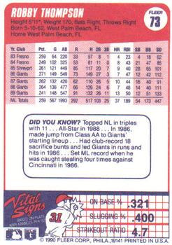 Robby Thompson  baseball card collectible - Main Image 2