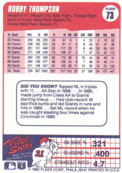 Robby Thompson  baseball card collectible - Main Image 2