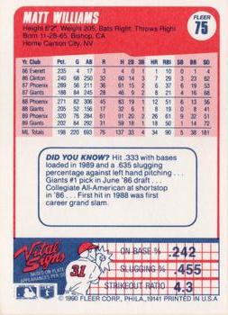 Matt Williams  baseball card collectible - Main Image 2