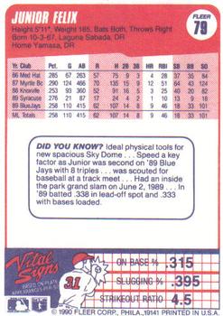 Junior Felix  baseball card collectible - Main Image 2