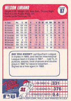 Nelson Liriano  baseball card collectible - Main Image 2