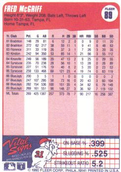 Fred McGriff  baseball card collectible - Main Image 2