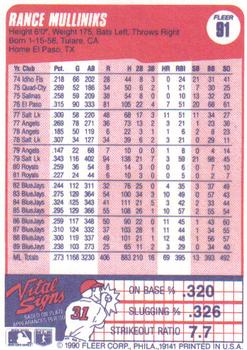 Rance Mulliniks  baseball card collectible - Main Image 2