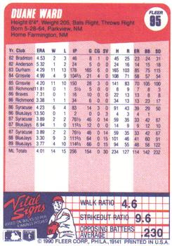 Duane Ward  baseball card collectible - Main Image 2