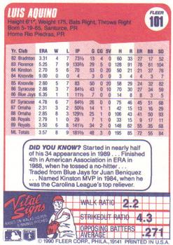 Luis Aquino  baseball card collectible - Main Image 2