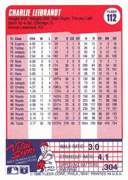 Charlie Leibrandt  baseball card collectible - Main Image 2