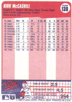 Kirk McCaskill  baseball card collectible - Main Image 2