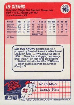 Lee Stevens  baseball card collectible - Main Image 2