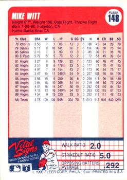 Mike Witt  baseball card collectible - Main Image 2