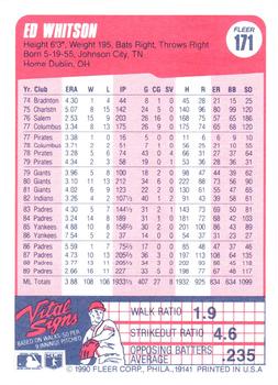 Ed Whitson  baseball card collectible - Main Image 2
