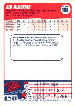 Ben McDonald  baseball card collectible - Main Image 2