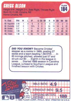 Gregg Olson  baseball card collectible - Main Image 2