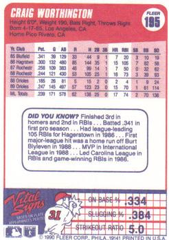 Craig Worthington  baseball card collectible - Main Image 2