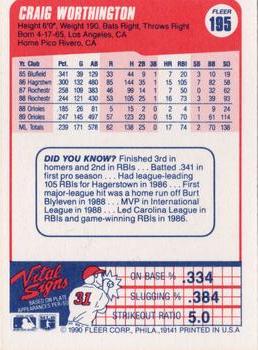 Craig Worthington  baseball card collectible - Main Image 2