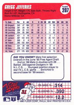 Gregg Jefferies  baseball card collectible - Main Image 2