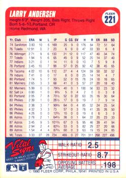 Larry Andersen  baseball card collectible - Main Image 2