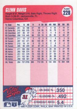 Glenn Davis  baseball card collectible - Main Image 2