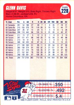 Glenn Davis  baseball card collectible - Main Image 2