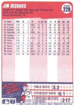 Jim Deshaies  baseball card collectible - Main Image 2