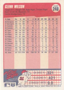 Glenn Wilson  baseball card collectible - Main Image 2