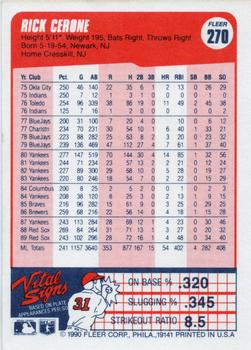 Rick Cerone  baseball card collectible - Main Image 2