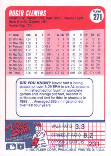 Roger Clemens  baseball card collectible - Main Image 2