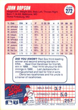 John Dopson  baseball card collectible - Main Image 2