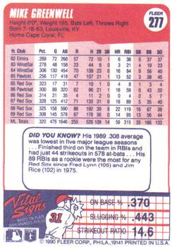 Mike Greenwell  baseball card collectible - Main Image 2