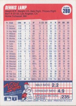 Dennis Lamp  baseball card collectible - Main Image 2