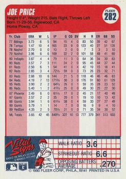 Joe Price  baseball card collectible - Main Image 2