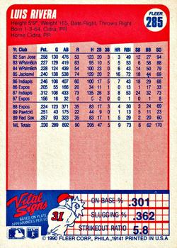 Luis Rivera  baseball card collectible - Main Image 2