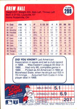 Drew Hall  baseball card collectible - Main Image 2