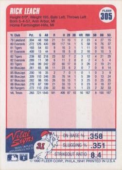 Rick Leach  baseball card collectible - Main Image 2