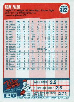 Tom Filer  baseball card collectible - Main Image 2