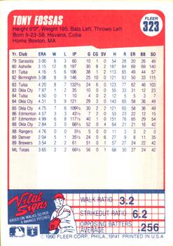 Tony Fossas  baseball card collectible - Main Image 2