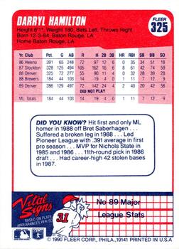 Darryl Hamilton  baseball card collectible - Main Image 2