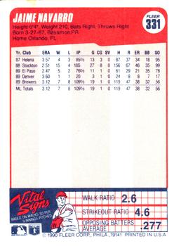 Jaime Navarro  baseball card collectible - Main Image 2