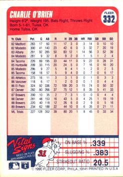 Charlie O’Brien  baseball card collectible - Main Image 2