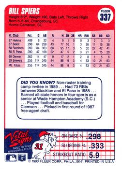 Bill Spiers  baseball card collectible - Main Image 2
