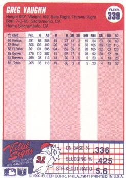 Greg Vaughn  baseball card collectible - Main Image 2