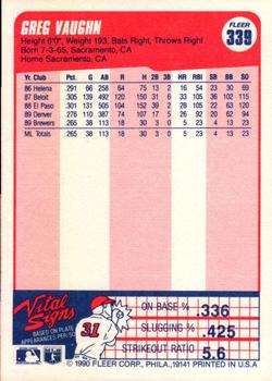 Greg Vaughn  baseball card collectible - Main Image 2