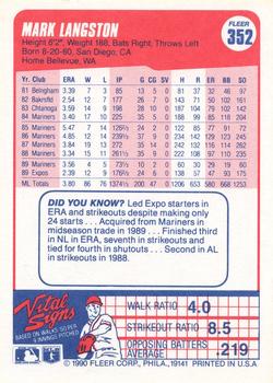 Mark Langston  baseball card collectible - Main Image 2