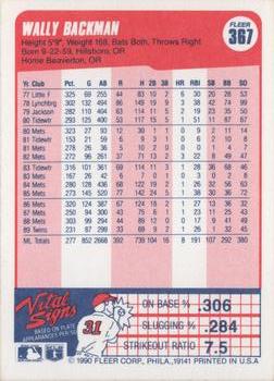 Wally Backman  baseball card collectible - Main Image 2