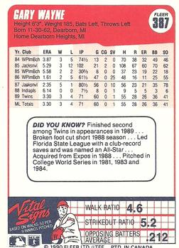 Gary Wayne  baseball card collectible - Main Image 2