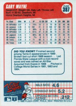 Gary Wayne  baseball card collectible - Main Image 2