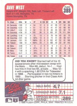 Dave West  baseball card collectible - Main Image 2