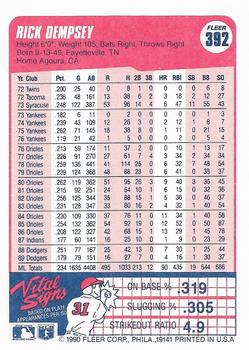 Rick Dempsey  baseball card collectible - Main Image 2